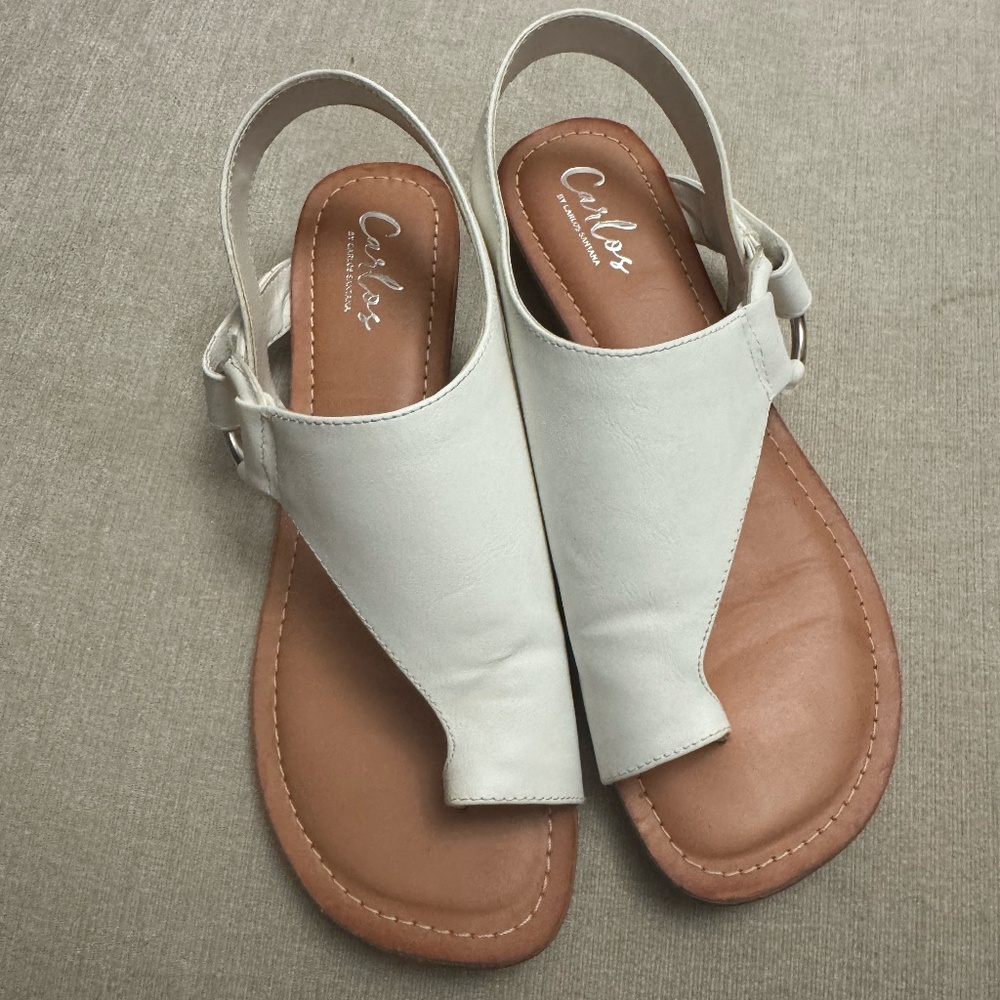 Carlos Santana White Sandals Size 8
